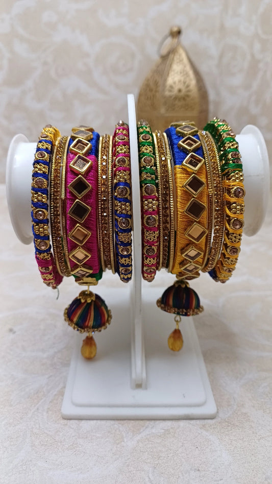 MULTI COLOR SILK THREAD BANGLES