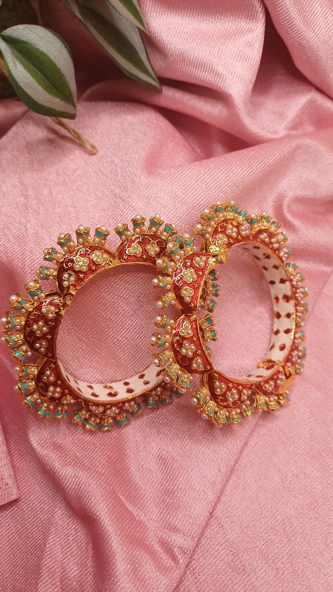 RAJWADI LOTUS ENAMEL BANGLES