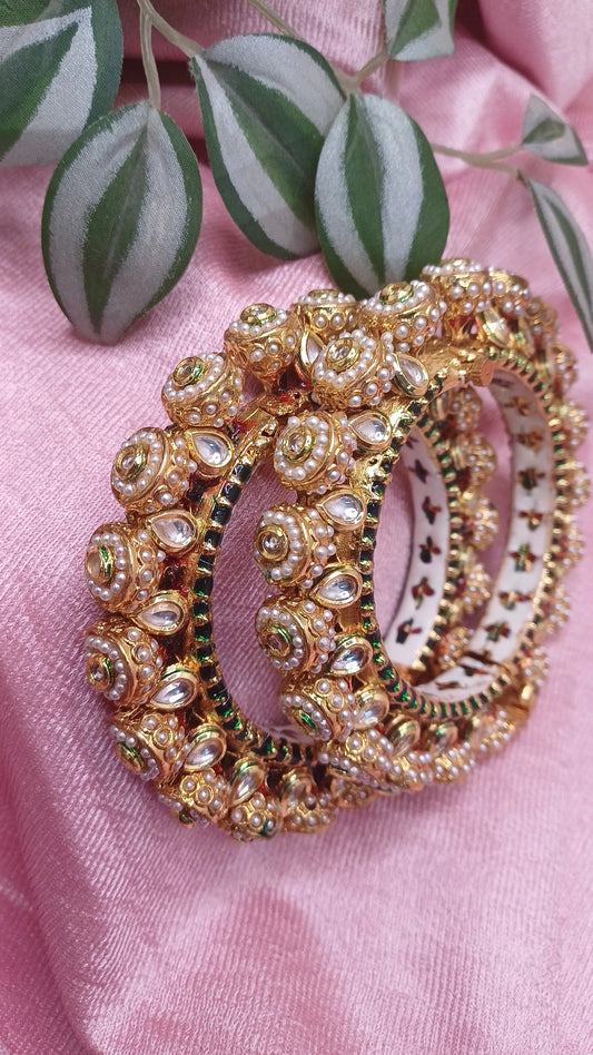 HEER KUNDAN PEARL BANGLES