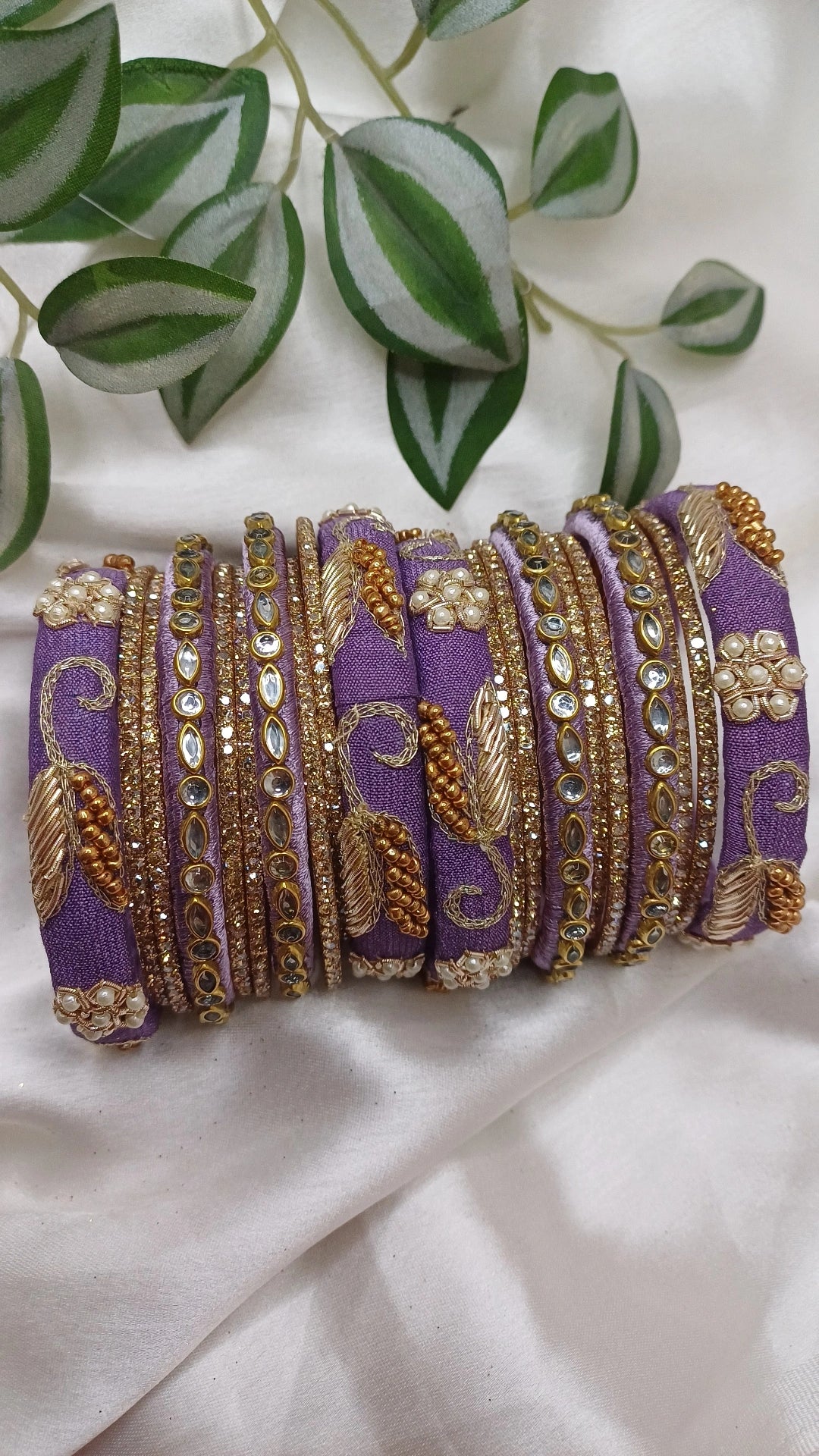 JASHN PURPLE ZARDOZI BANGLES