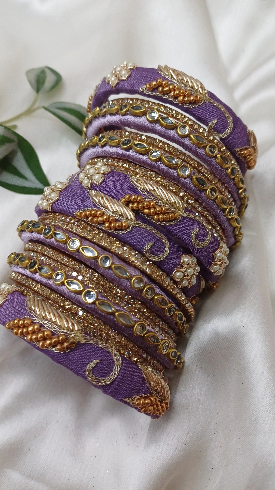 JASHN PURPLE ZARDOZI BANGLES