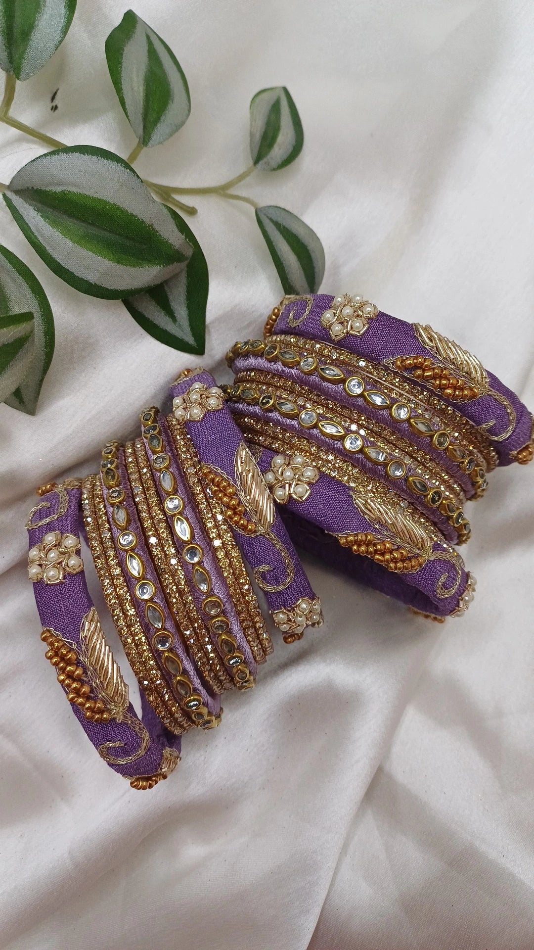 JASHN PURPLE ZARDOZI BANGLES