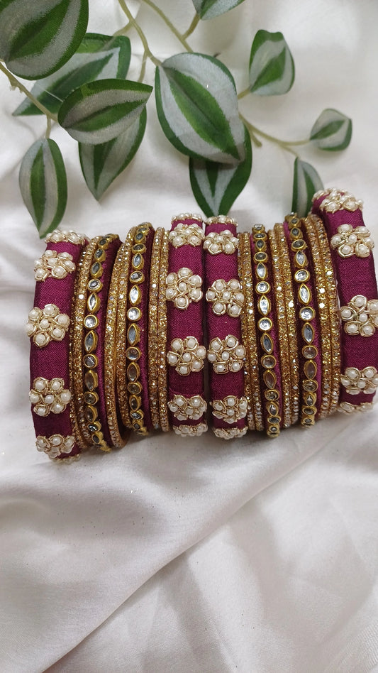 JASHN PLUM ZARDOZI BANGLES