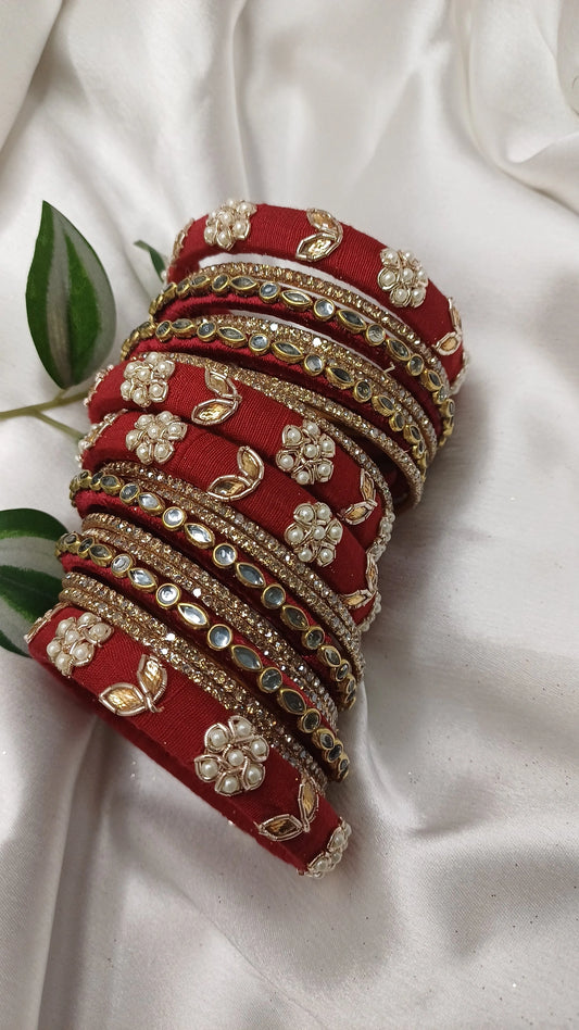 JASHN MAAROON ZARDOZI BANGLES