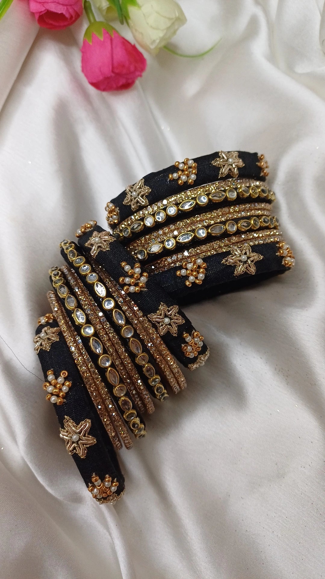 JASHN BLACK ZARDOZI BANGLES