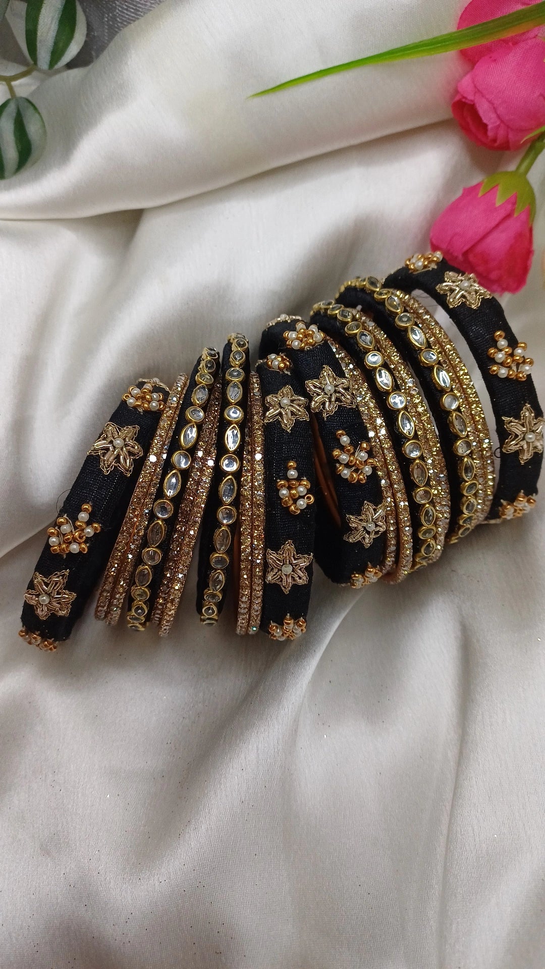 JASHN BLACK ZARDOZI BANGLES