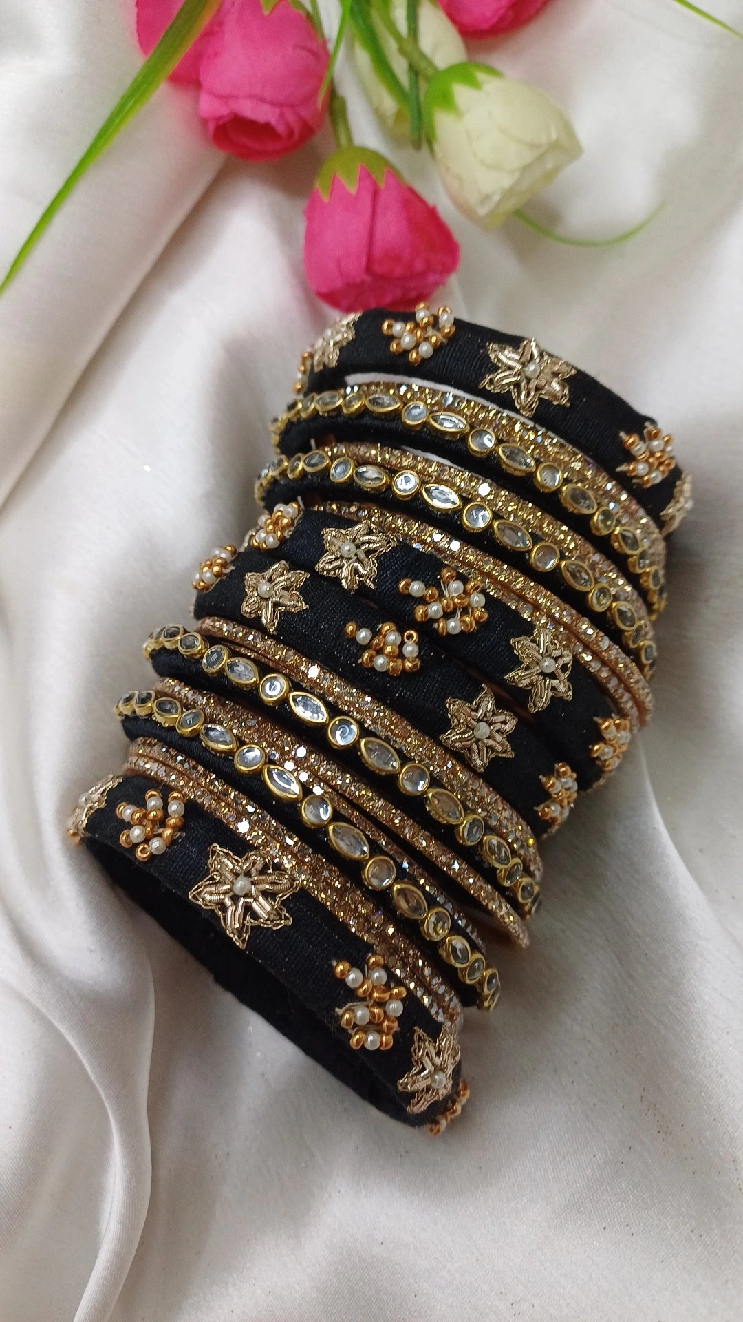 JASHN BLACK ZARDOZI BANGLES