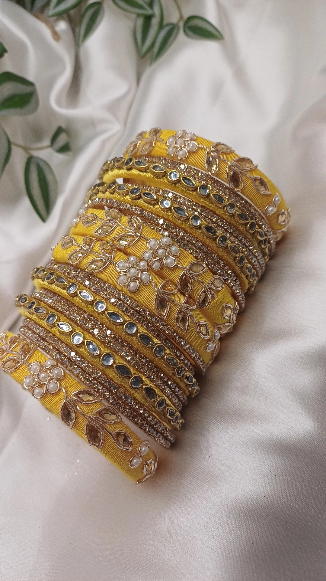 JASHN YELLOW 01 ZARDOZI BANGLES