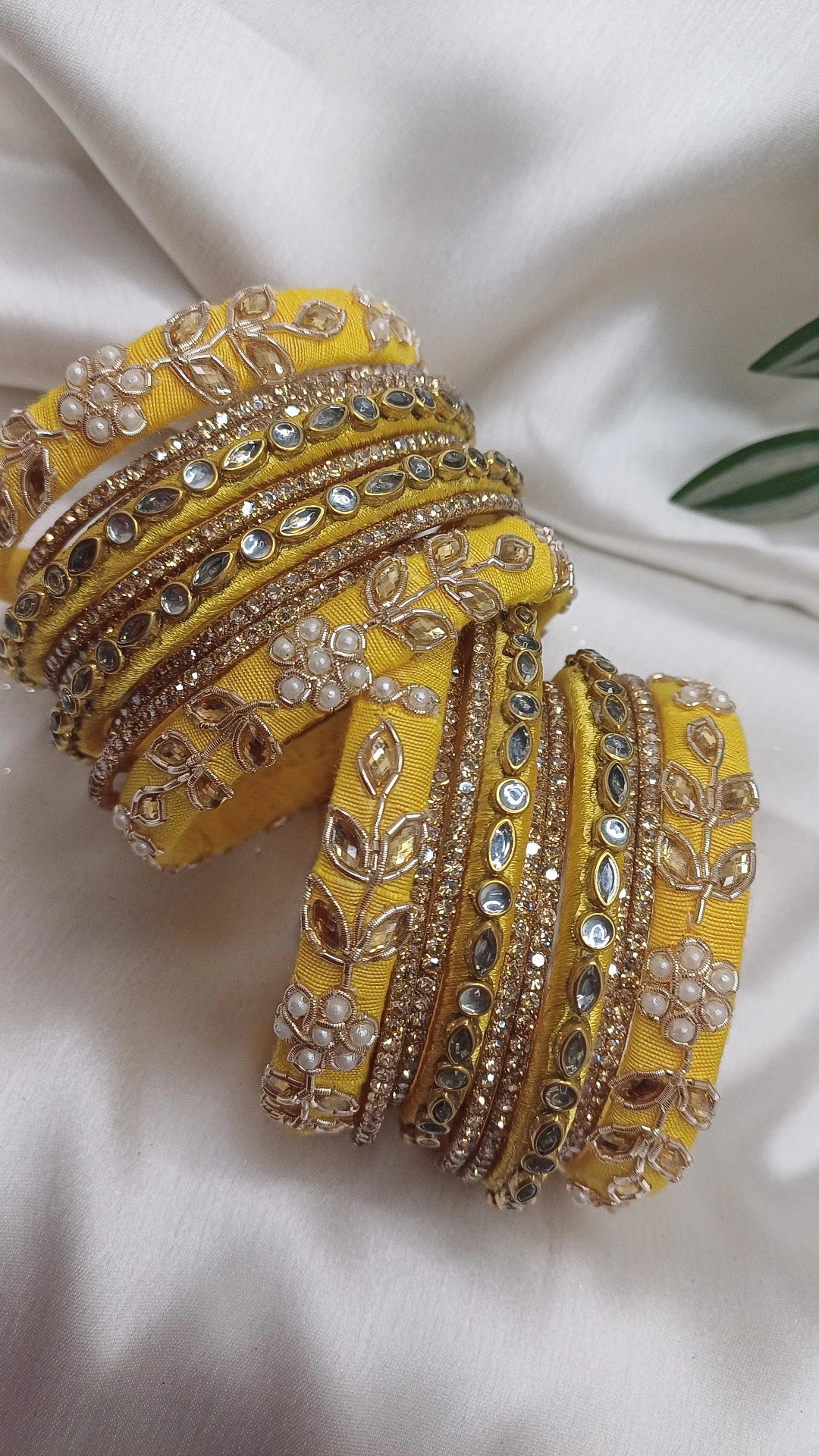 JASHN YELLOW 01 ZARDOZI BANGLES