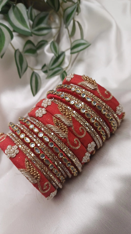 JASHN RED ZARDOZI BANGLES
