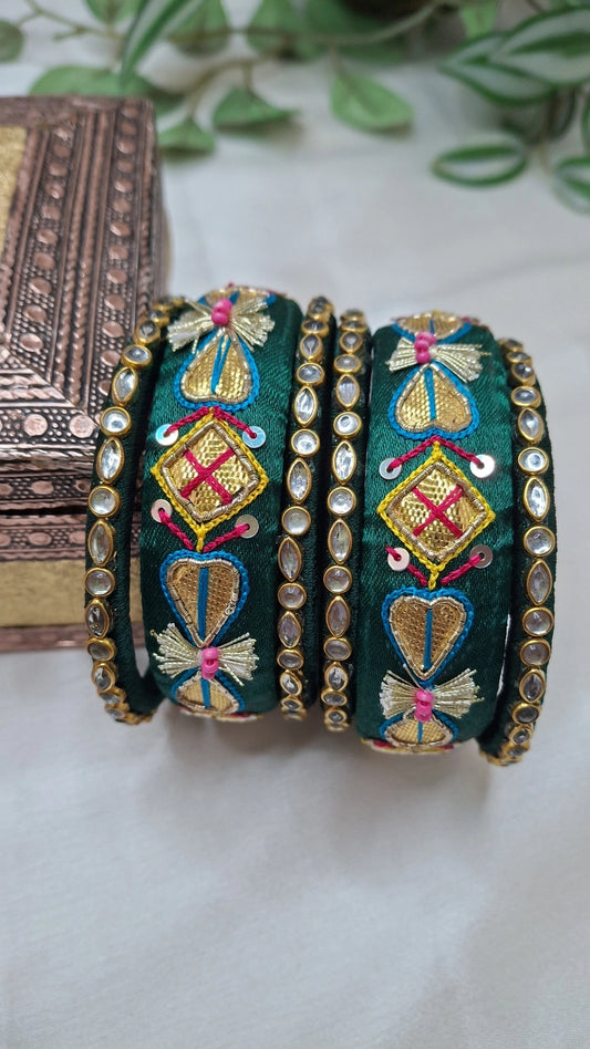 BOTTLE GREEN GOTA BANGLES