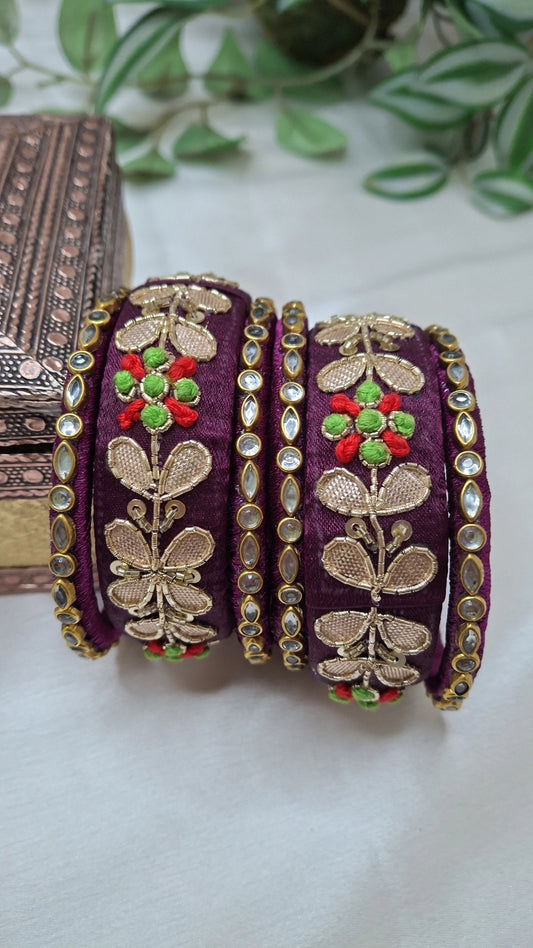 PLUM GOTA BANGLES