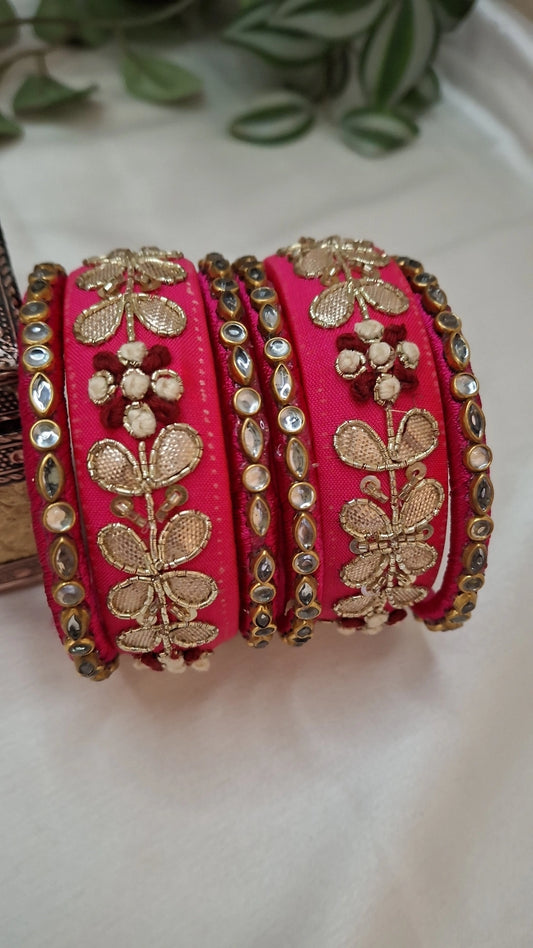 DARK PINK GOTA BANGLES