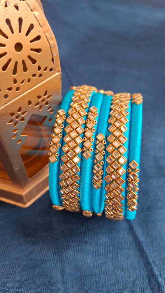 BLUE SILKTHREAD FANCY BANGLES