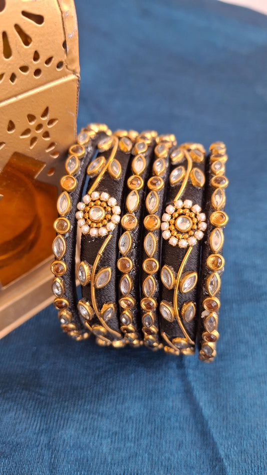 BLACK SILKTHREAD FANCY BANGLES