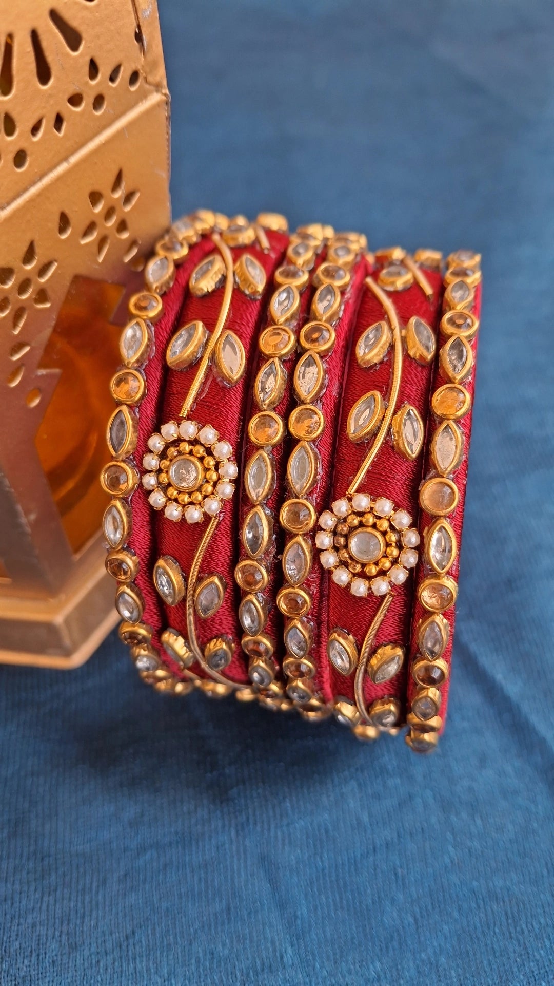 MAROON SILKTHREAD FANCY BANGLES