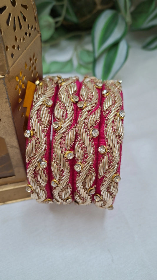 PRINCESS PINK ZARDOZI BANGLES