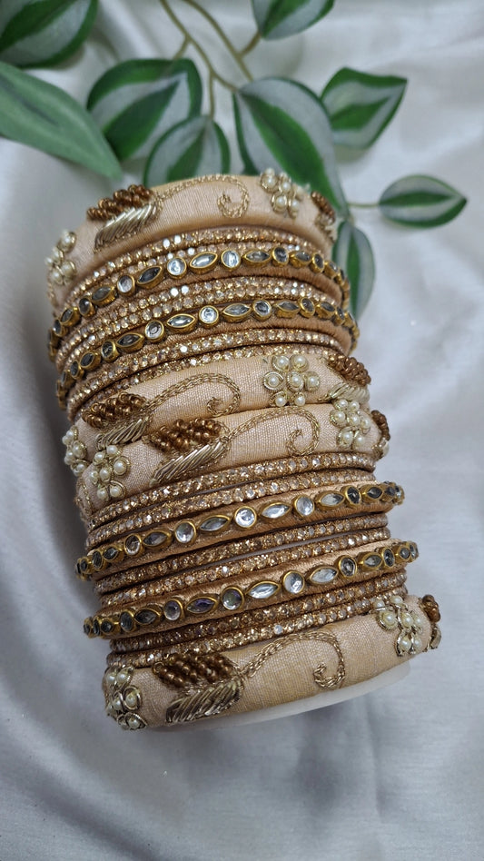 JASHN BEIGE 01 ZARDOZI BANGLES