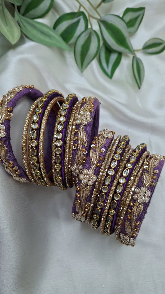 JASHN DARKPURPLE ZARDOZI BANGLES