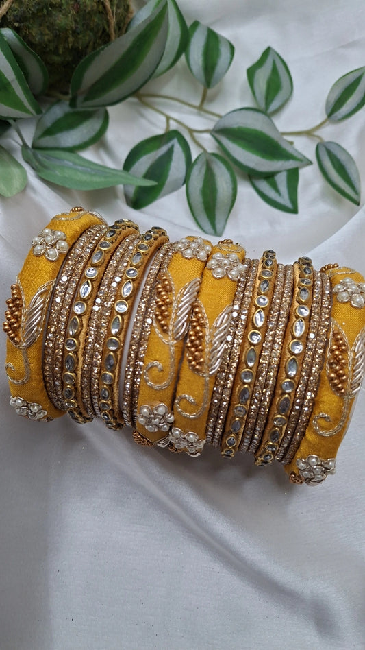JASHN MUSTARD YELLOW ZARDOZI BANGLES
