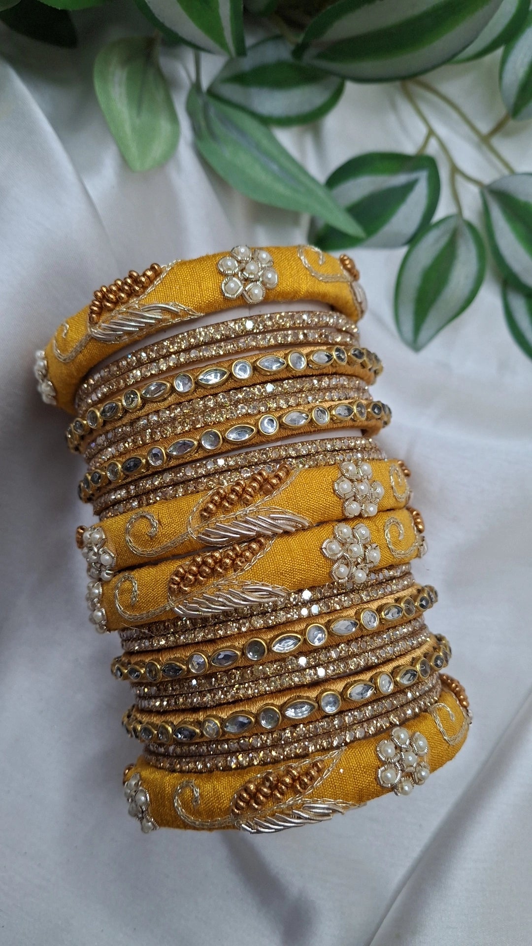 JASHN MUSTARD YELLOW ZARDOZI BANGLES