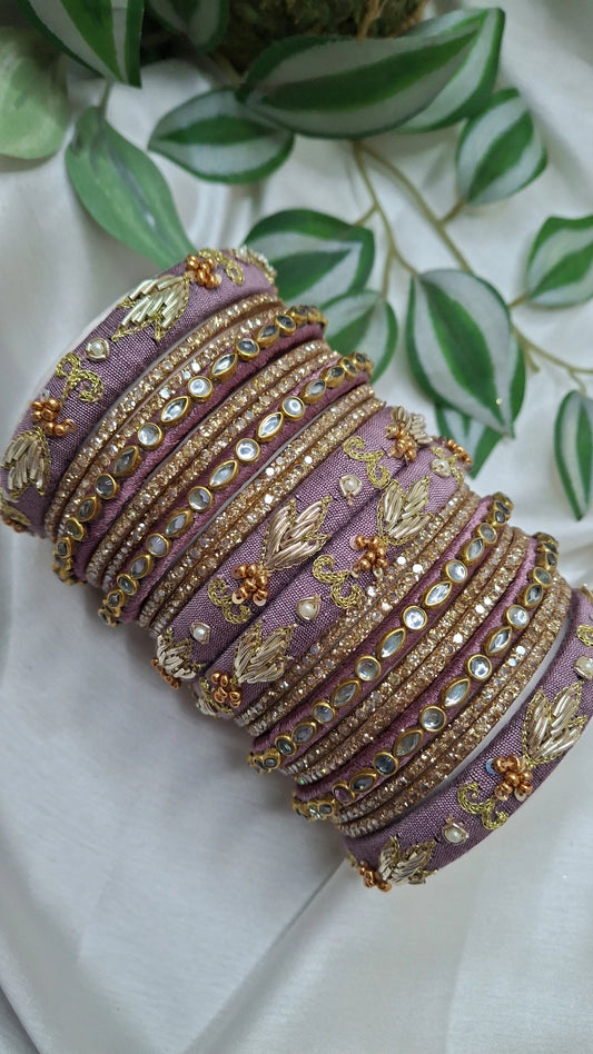 JASHN LIGHT PURPLE ZARDOZI BANGLES