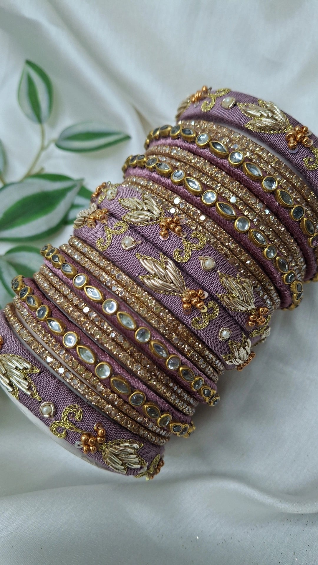 JASHN LIGHT PURPLE ZARDOZI BANGLES