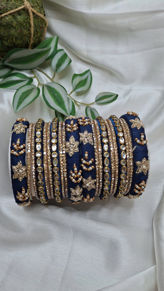 JASHN NAVYBLUE 01 ZARDOZI BANGLES