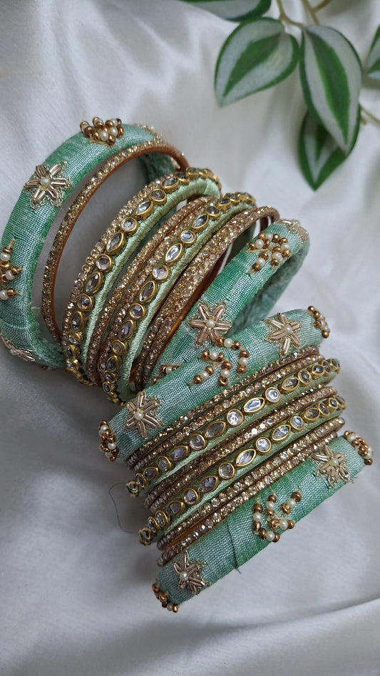 JASHN CYAN ZARDOZI BANGLES