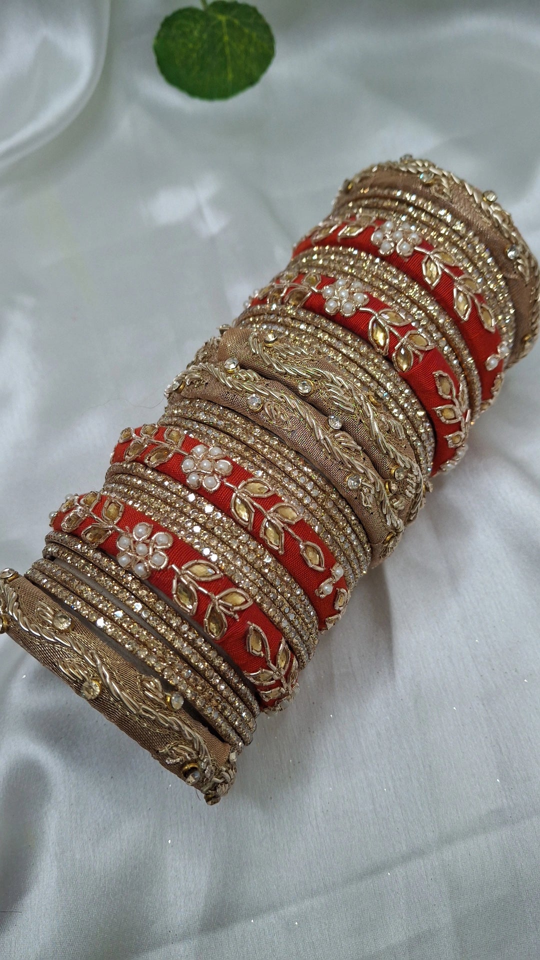 MAYUR RED ZARDOZI BANGLES