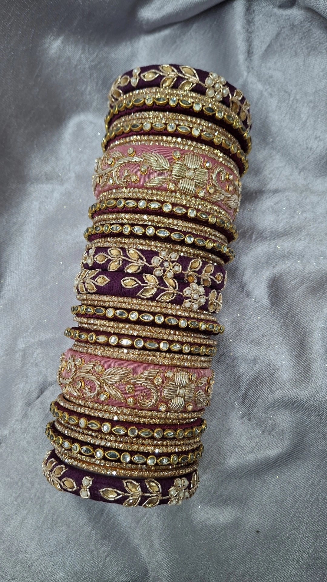 MAYUR PINKPURPLE ZADOZI BANGLES
